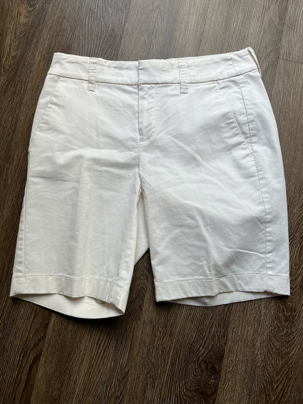 J. Crew White Bermuda Shorts with Belt Loops